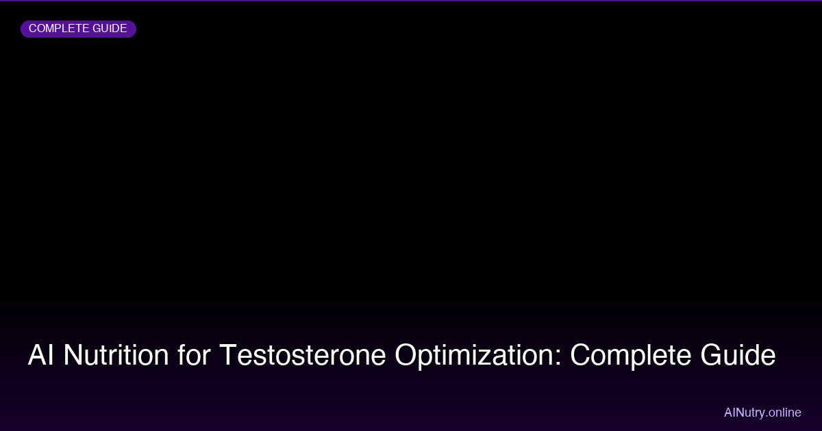AI Nutrition for Testosterone Optimization: Complete Guide