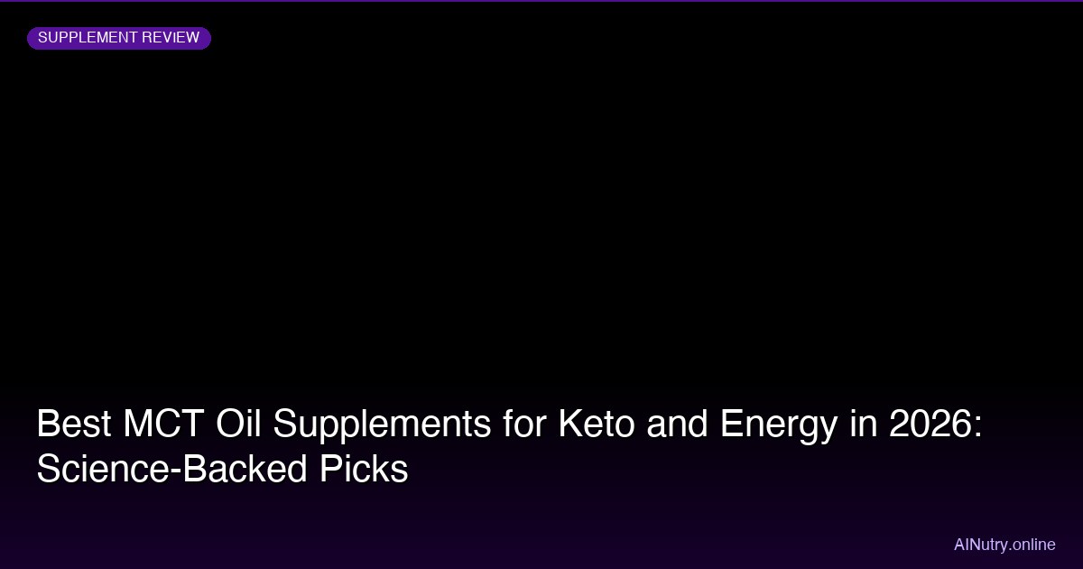 Best MCT Oil Supplements for Keto and Energy (2026)